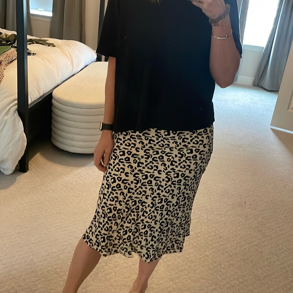 Leopard Midi Slip Skirt